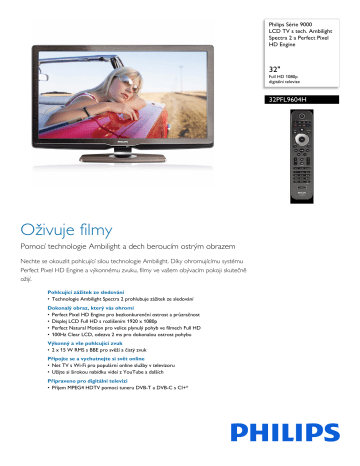 Philips 32PFL9604H/12 LCD TV Údaje o produkte | Manualzz