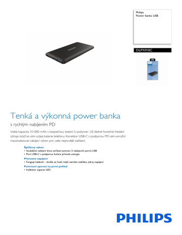 Philips DLP1010C/00 Power banka USB Údaje o produkte | Manualzz