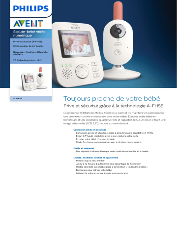 Avent Scd625 26 Avent Baby Monitor Ecoute Bebe Video Numerique Manuel Utilisateur Manualzz