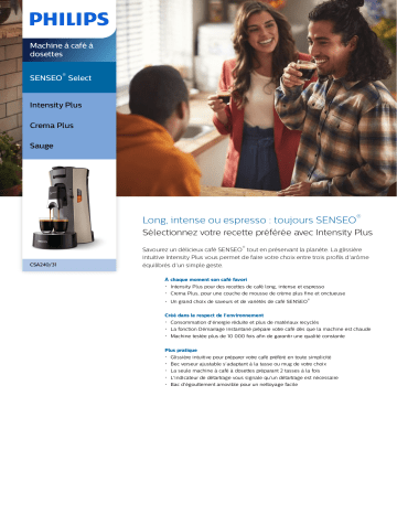 Machine a Cafe dosette SENSEO SELECT Philips CSA240 21 Intensity Plus Booster d arômes