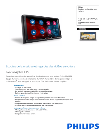Philips CE600N/12 Système audio/vidéo pour voiture Fiche technique de ...
