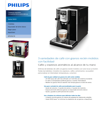 Philips EP5310/10 Series 5000 Cafeteras espresso completamente automáticas  Manual de usuario | Manualzz