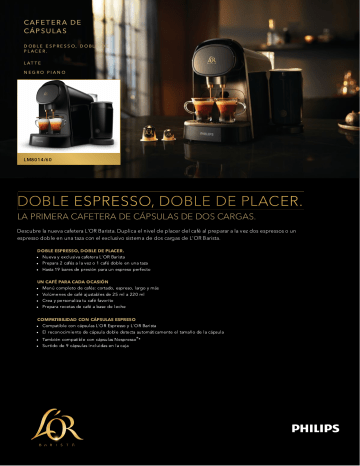 L'Or Barista LM8014/60 L'Or Barista Cafetera de cápsulas Manual de usuario  | Manualzz