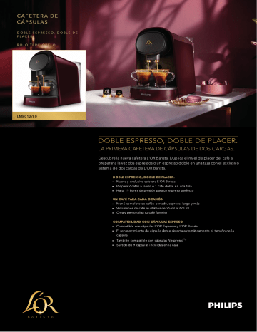 Philips LM8012/00 - Cafetera de cápsulas L'Or Barista 19 bares -  Lacasadelelectrodomestico.pt