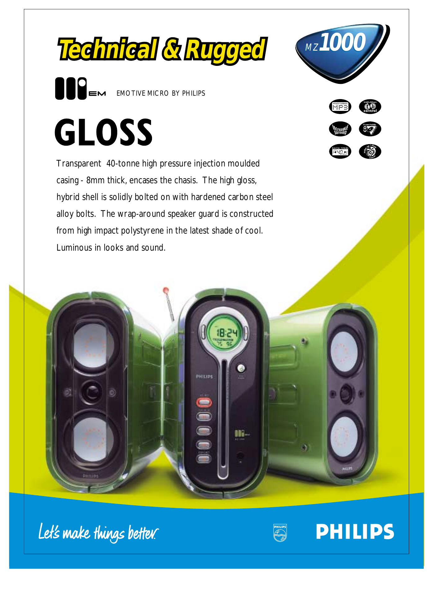 Philips MZ-1000/22 Micro Hi-Fi System Product Datasheet