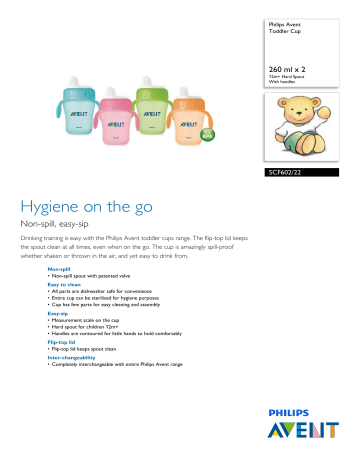 Avent SCF602/22 Avent Toddler Cup Product Datasheet | Manualzz