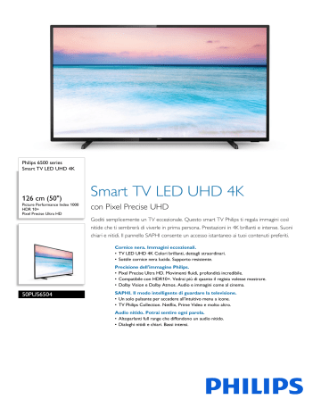 Philips 50PUS6504/12 6500 series Smart TV LED UHD 4K Scheda tecnica del ...