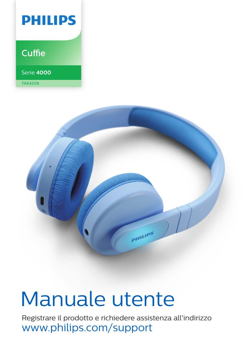 Philips TAK4206PK/00 Cuffie wireless over ear per bambini Manuel  utilisateur | Manualzz