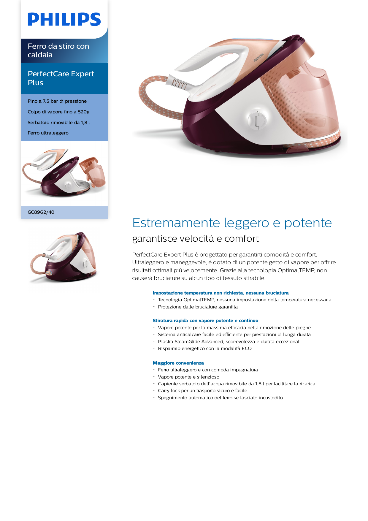 Philips GC8962/40 PerfectCare Expert Plus Ferro da stiro con