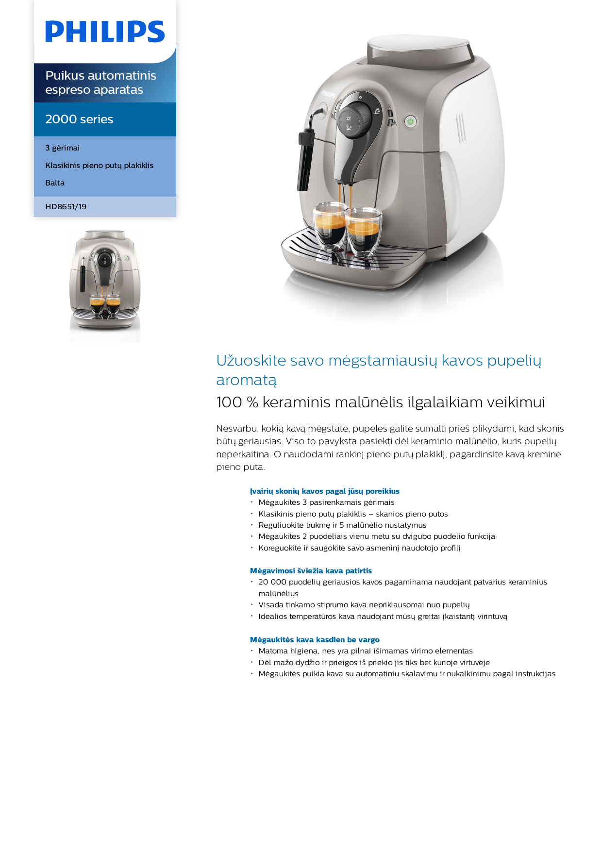Philips HD8651/19 2000 Series Puikus 