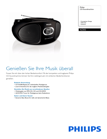 Philips AZ302/12 CD-Soundmachine Produktdatenblatt | Manualzz