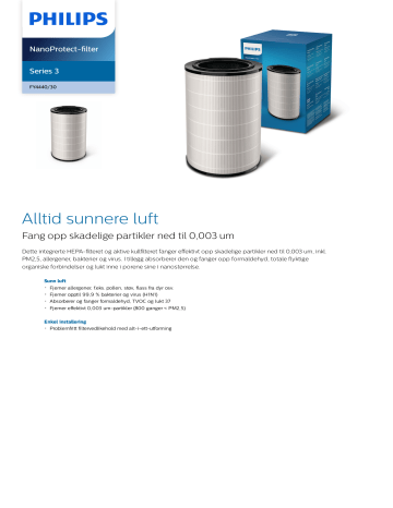 Vhbw Filtro Aria Sostitutivo Per Philips FY4440/30 | Combinato HEPA + Carbone Attivo, Nanoprotect S3, 27x36,6 Cm
