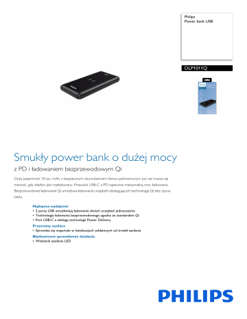 Philips DLP1011Q/00 Power bank USB Kartę produktu | Manualzz