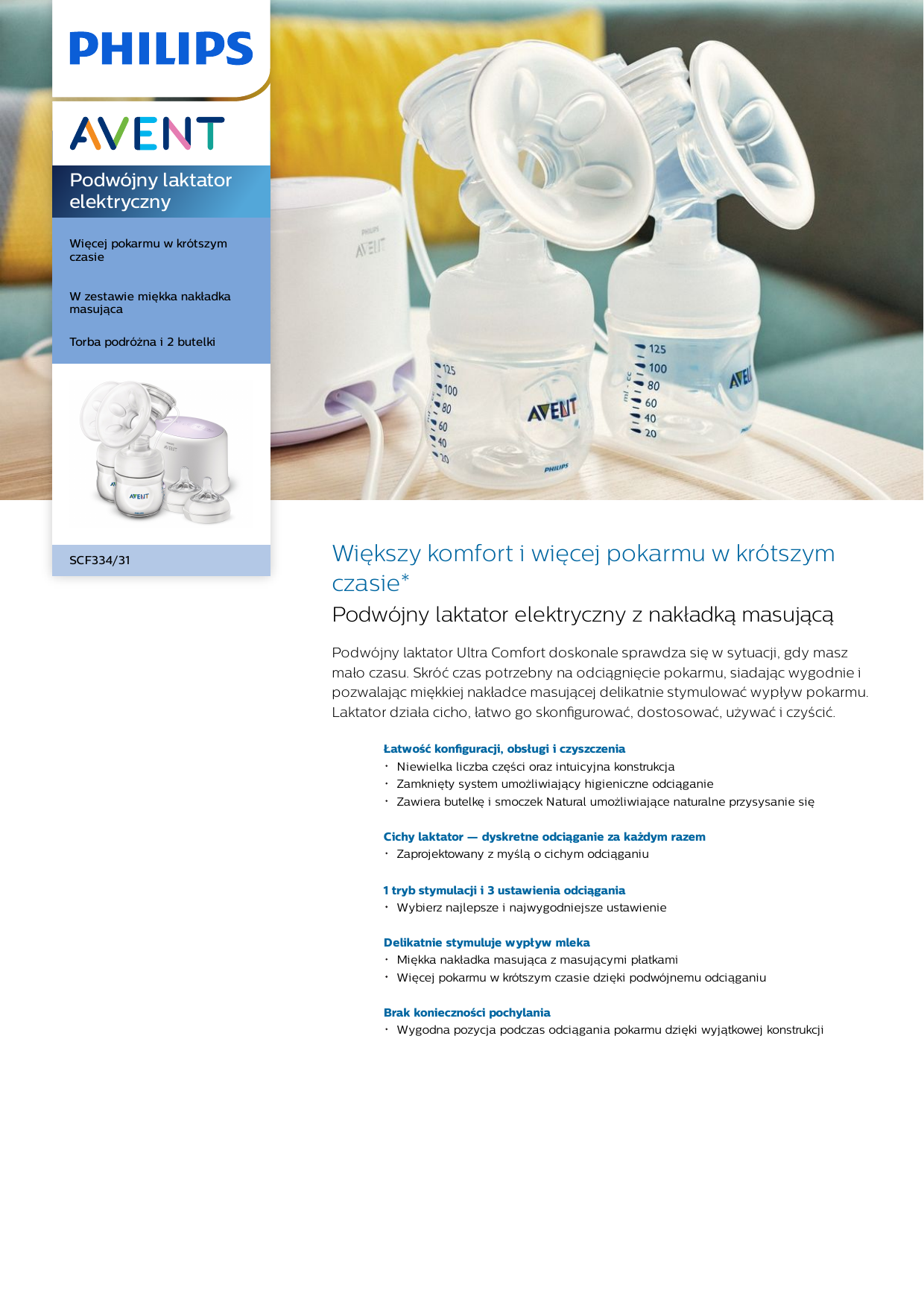 laktator elektryczny philips avent 120 ml