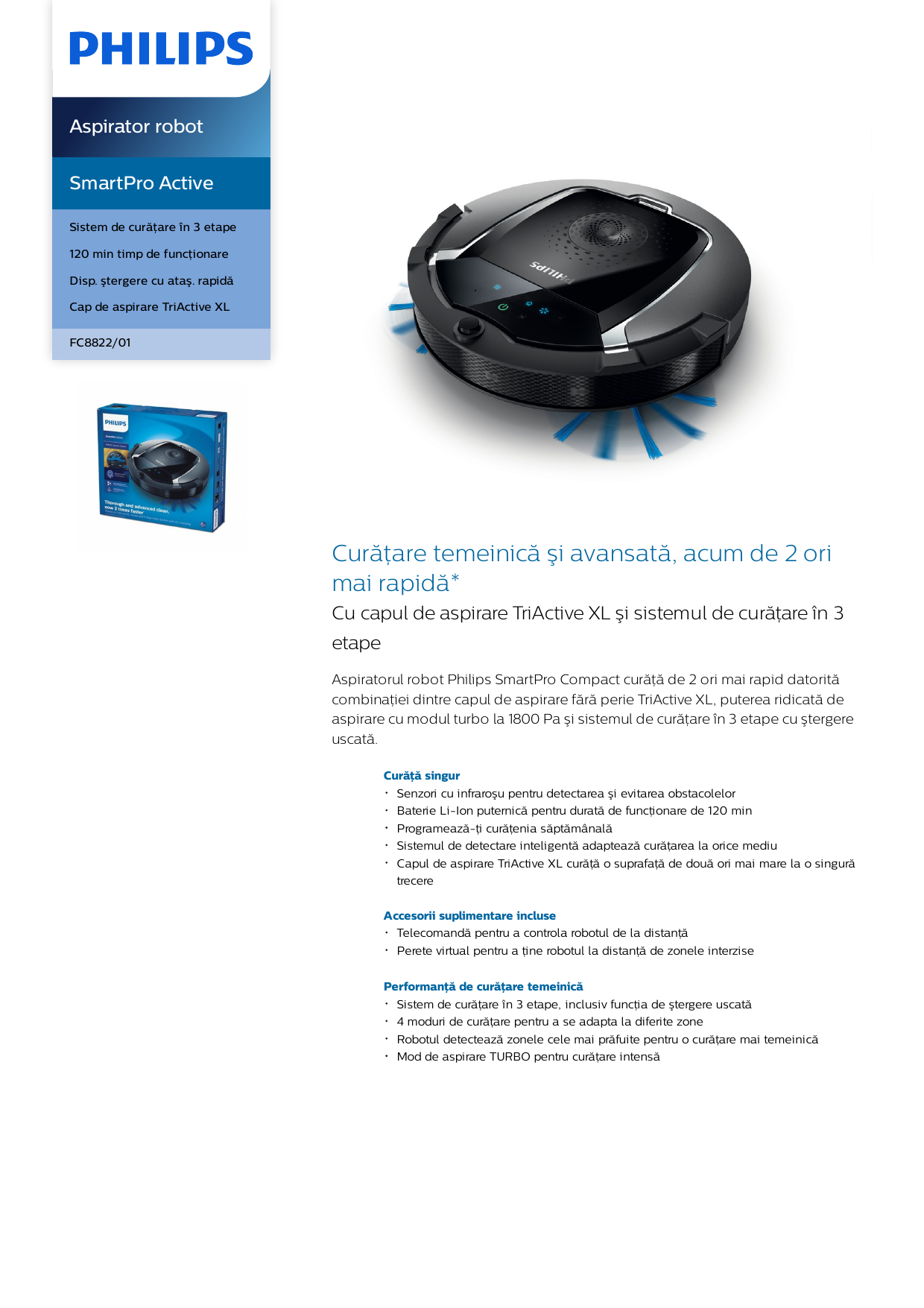 رصد وضح غير مؤكد  Philips FC8822/01 SmartPro Active Aspirator robot Manual de utilizare |  Manualzz