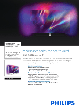 Philips 50PUS8505/12 8500 series 4K UHD LED Android TV Product Datasheet