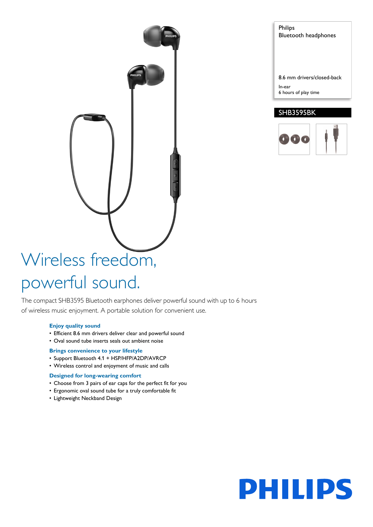 Philips SHB3595BK/10 Bluetooth 