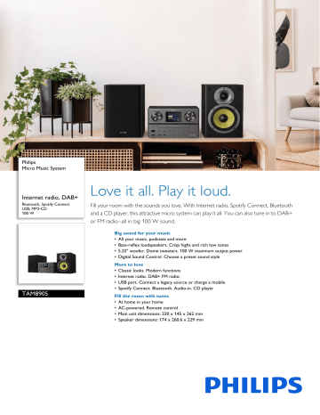 Philips TAM8905 Music System With Intenet Adio, DAB