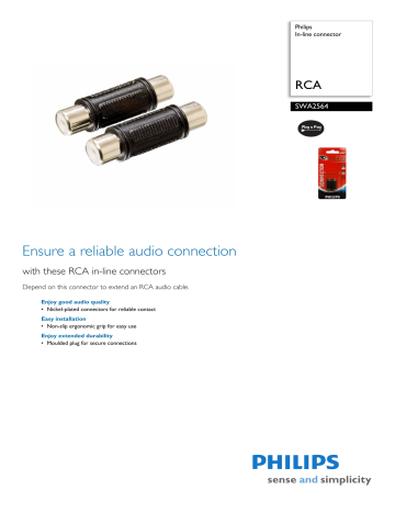 Philips SWA2564/10 In-line connector Product Datasheet | Manualzz