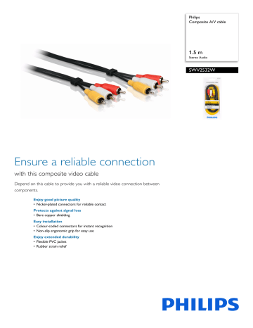 Philips SWV2532W/10 Composite A/V cable Product Datasheet | Manualzz