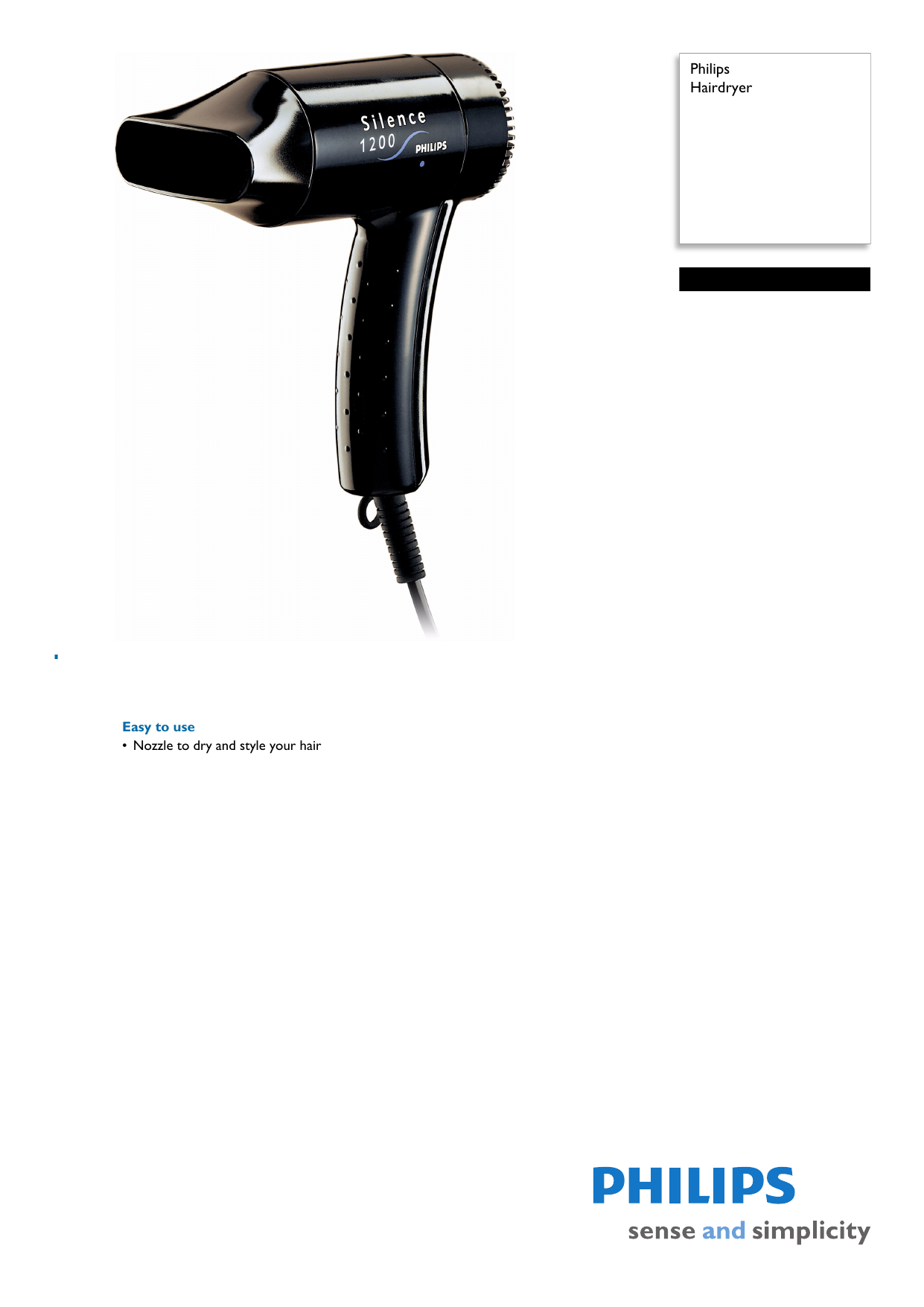 Philips HP4349/90 Hairdryer Product Datasheet | Manualzz Philips HP4349/90 Hairdryer Product Datasheet | Manualzz