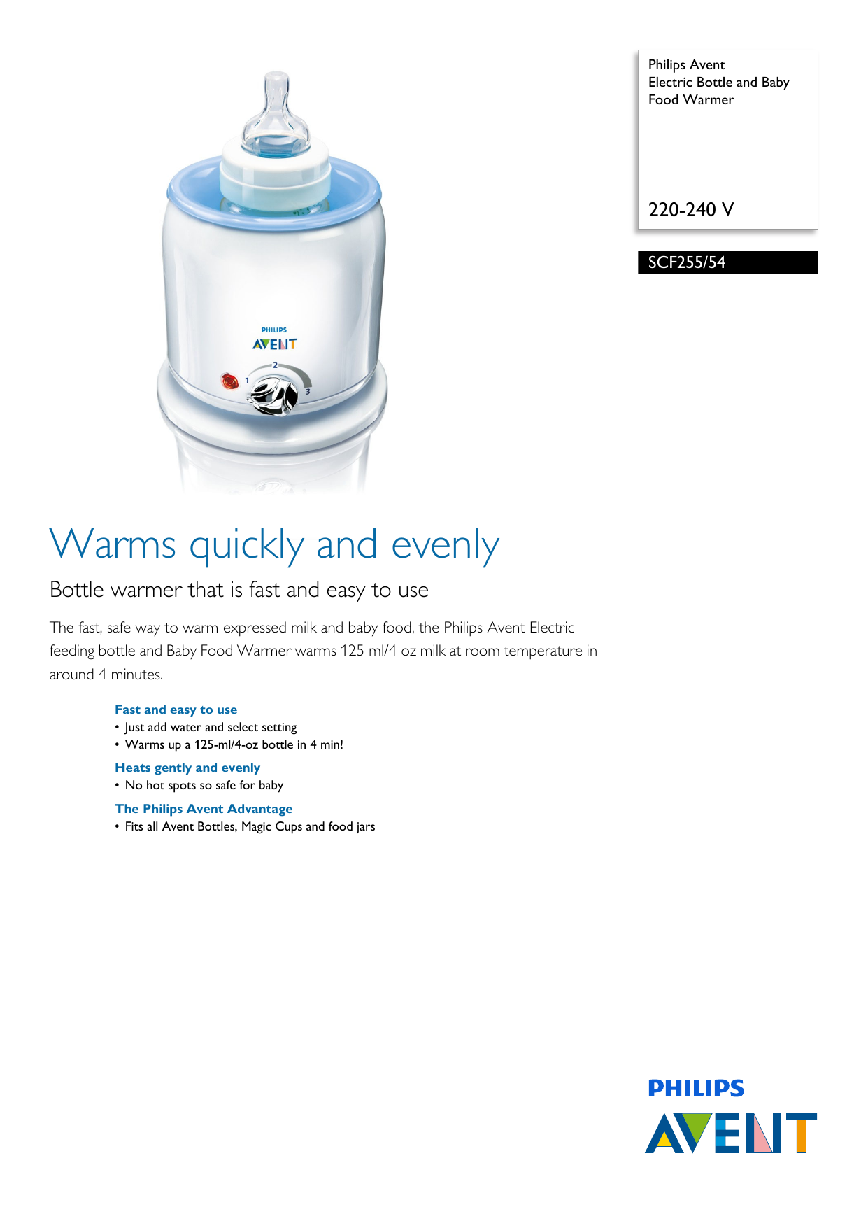 Avent warmer hot sale instructions