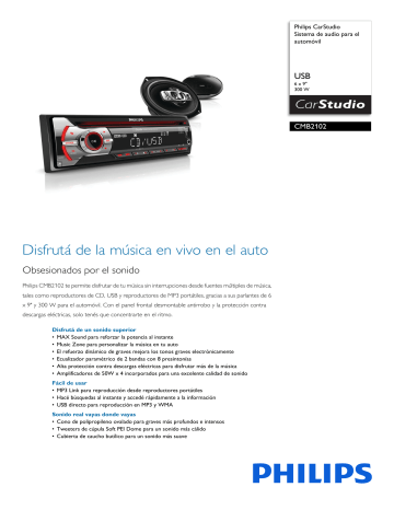 Philips CMB2102/55 CarStudio Sistema de audio para el automóvil Hoja de datos del producto | Manualzz