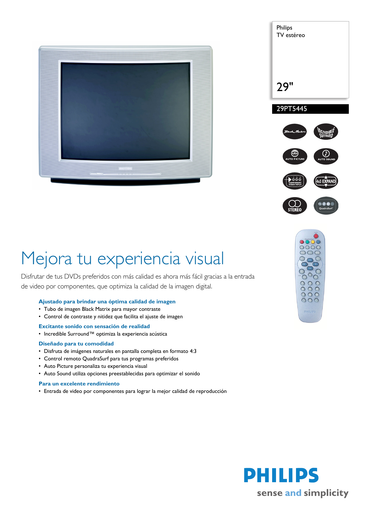 Flat TV panorámico 42PFL5332/45