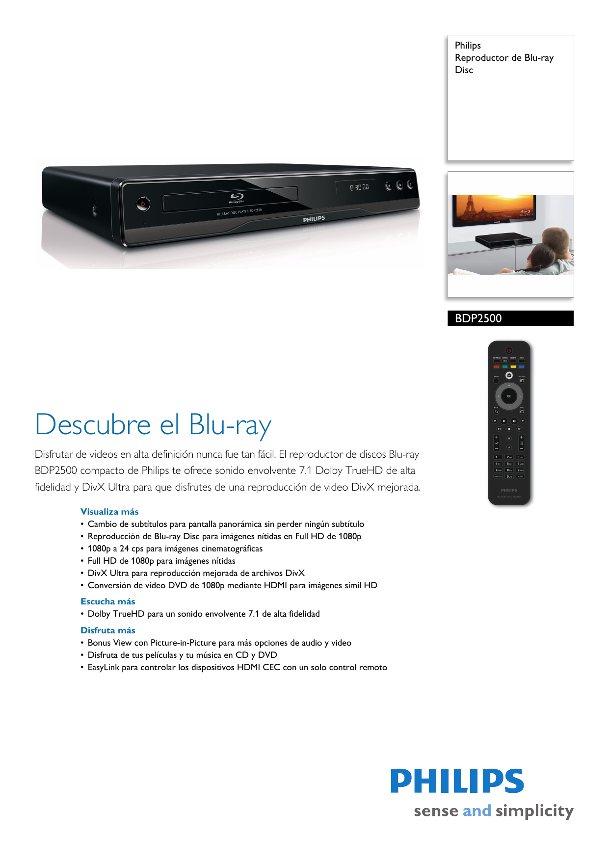 3000 series Reproductor de Blu-ray y DVD BDP3200/55