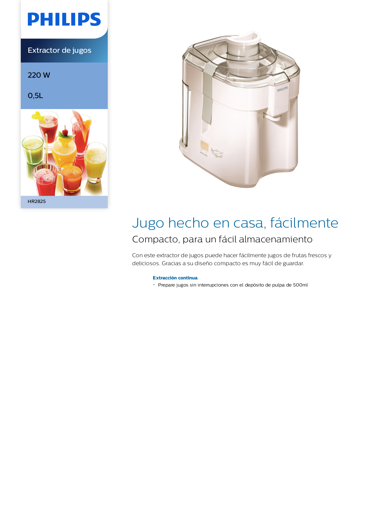 Philips HR2825/06 Extractor de jugo Manual de usuario | Manualzz