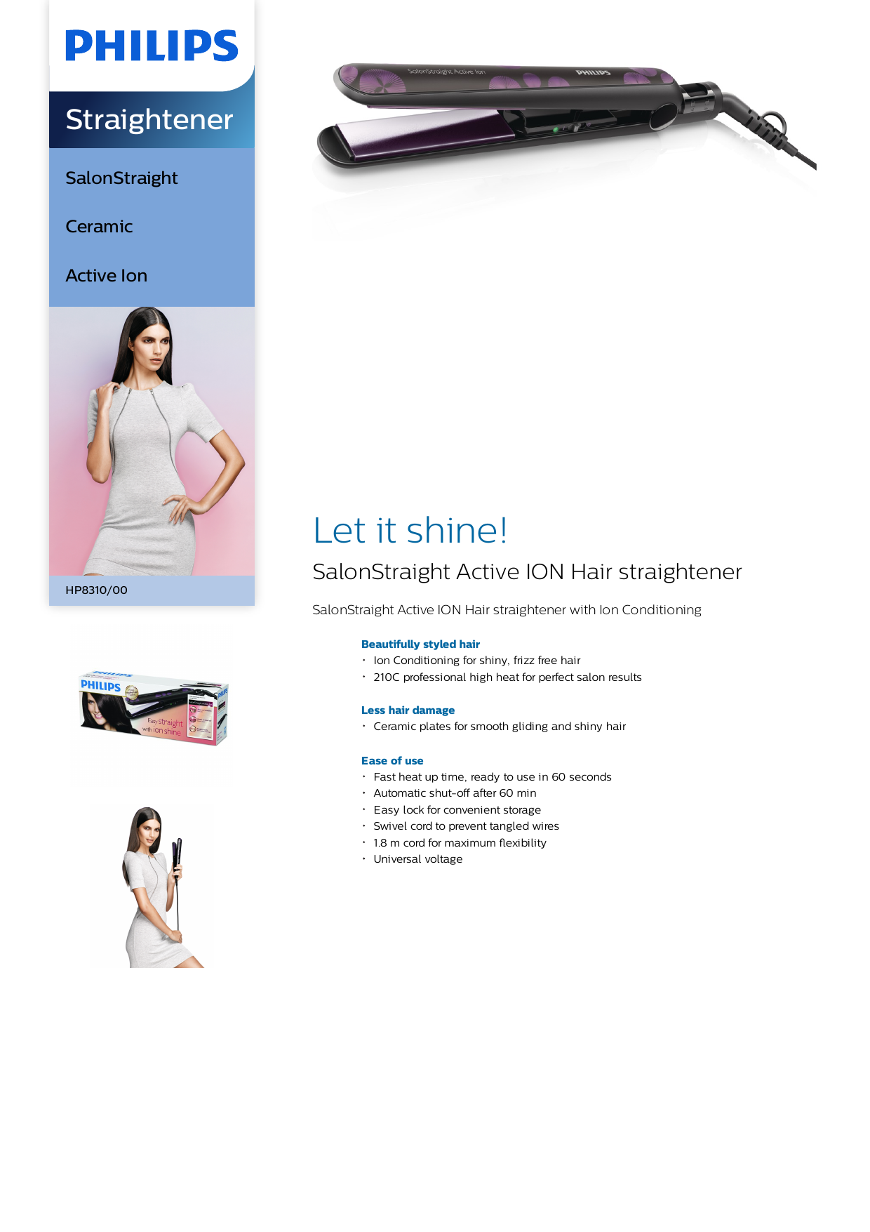 Philips easy straight clearance with ion shine