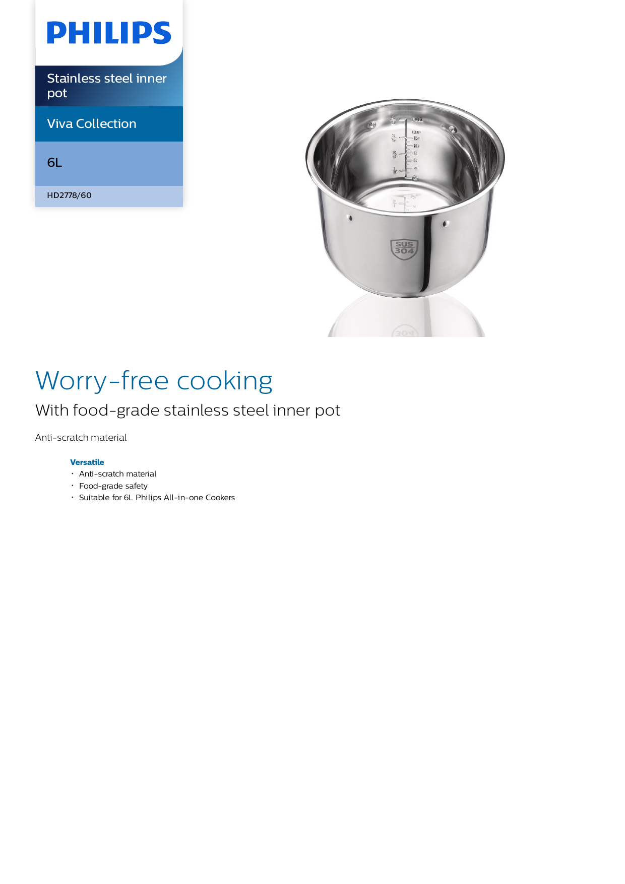 Philip stainless steel online inner pot