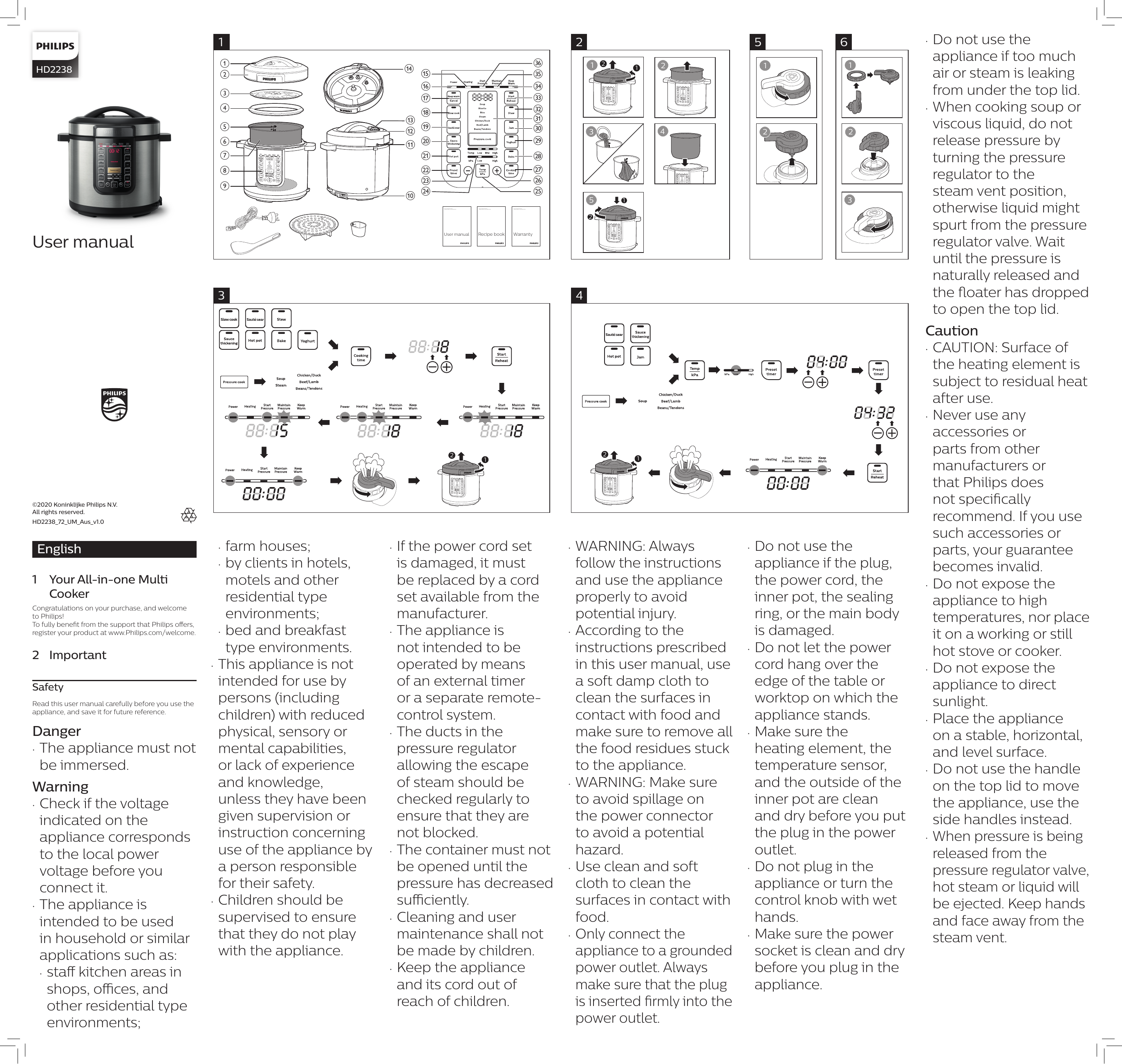 Philips all in 2025 one cooker instructions