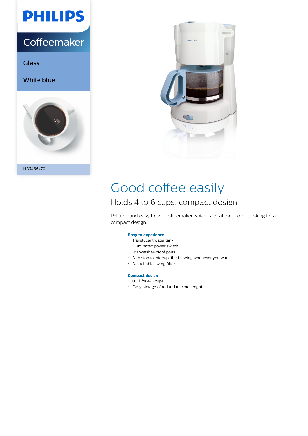 Coffee maker Product Datasheet | Manualzz