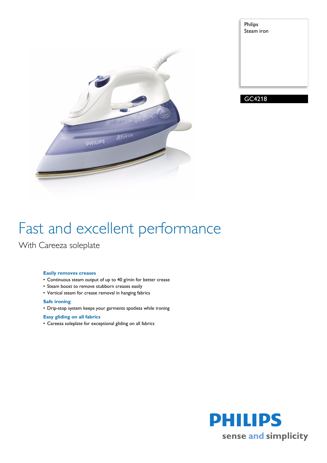 philips careeza steam iron