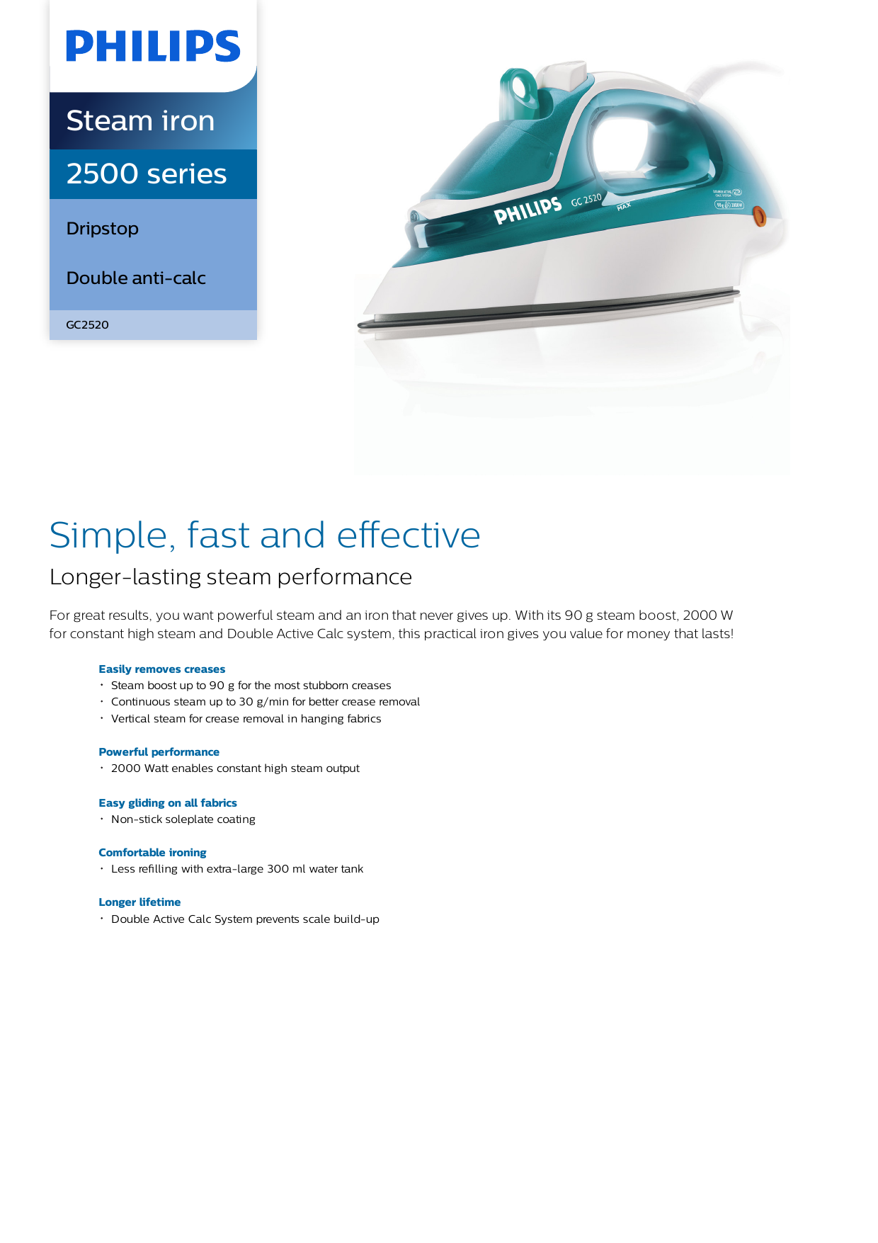 philips gc2520 steam iron