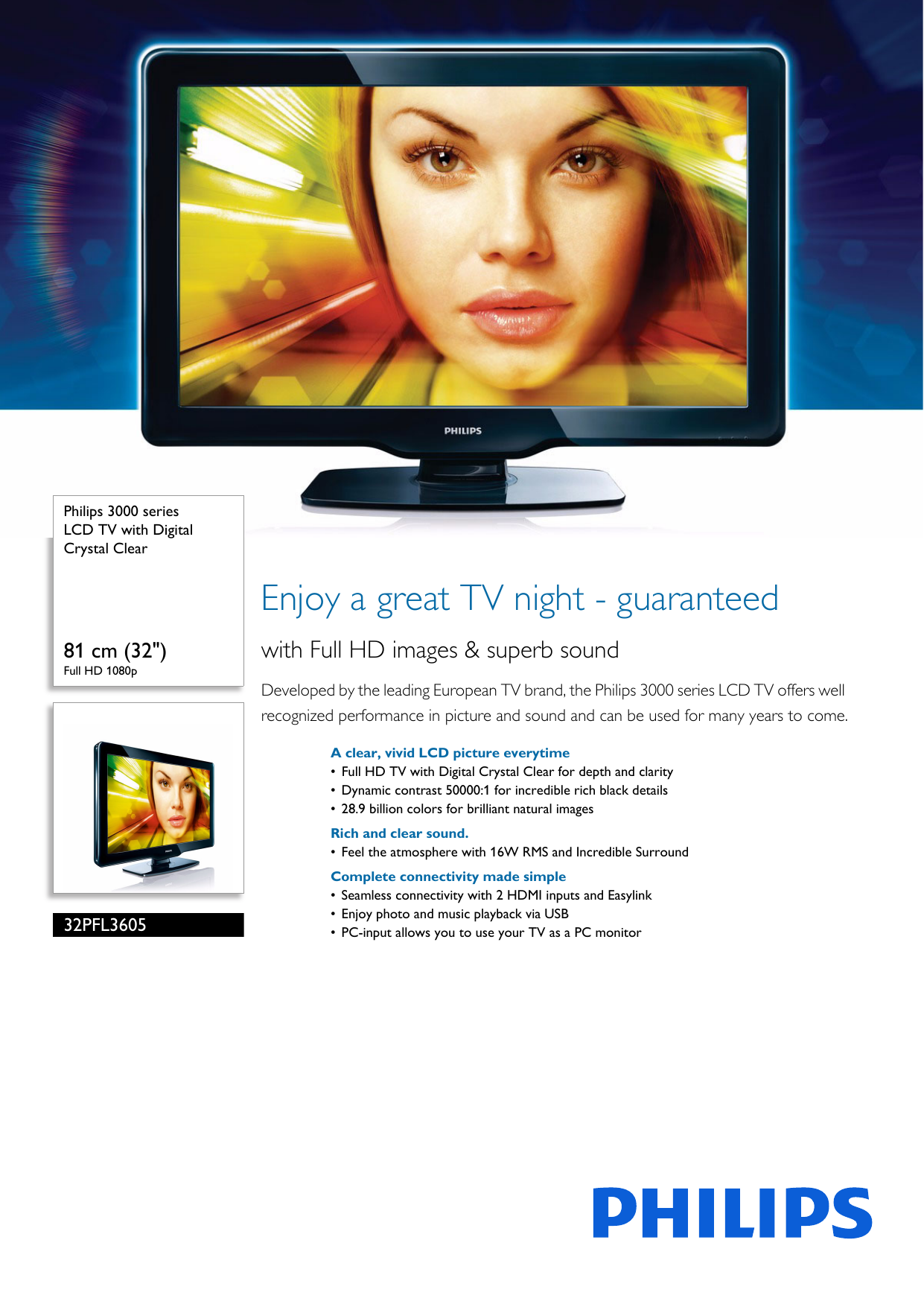 Philips 26pfl3405h/12 Bedienungsanleitung