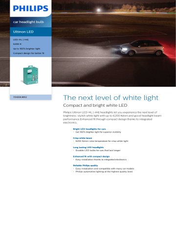 Philips 11342ULWX2 Ultinon LED car headlight bulb Product Datasheet ...