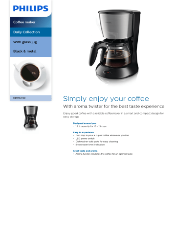 Philips coffee maker clearance hd7457