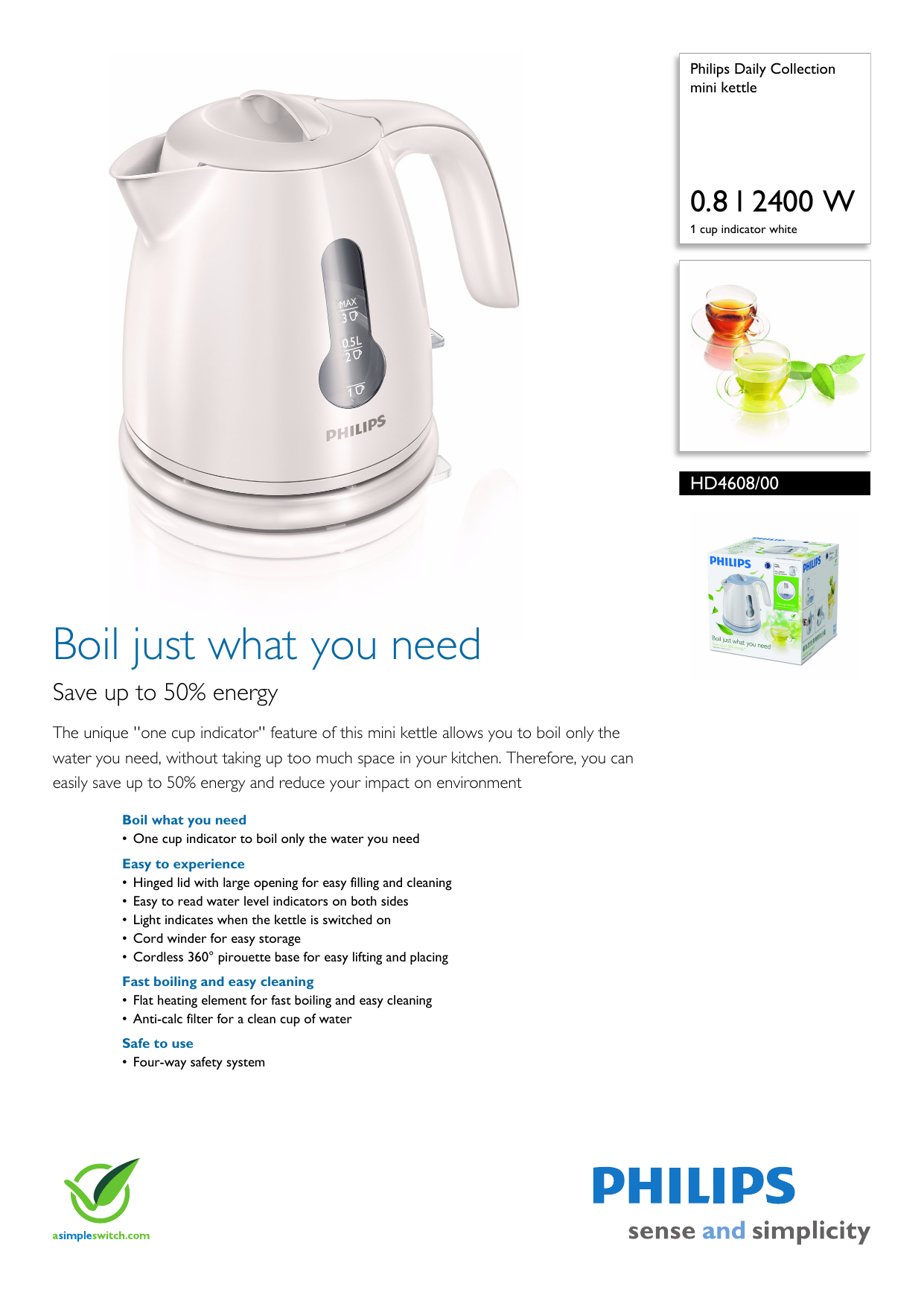 Mini kettle HD4619/20