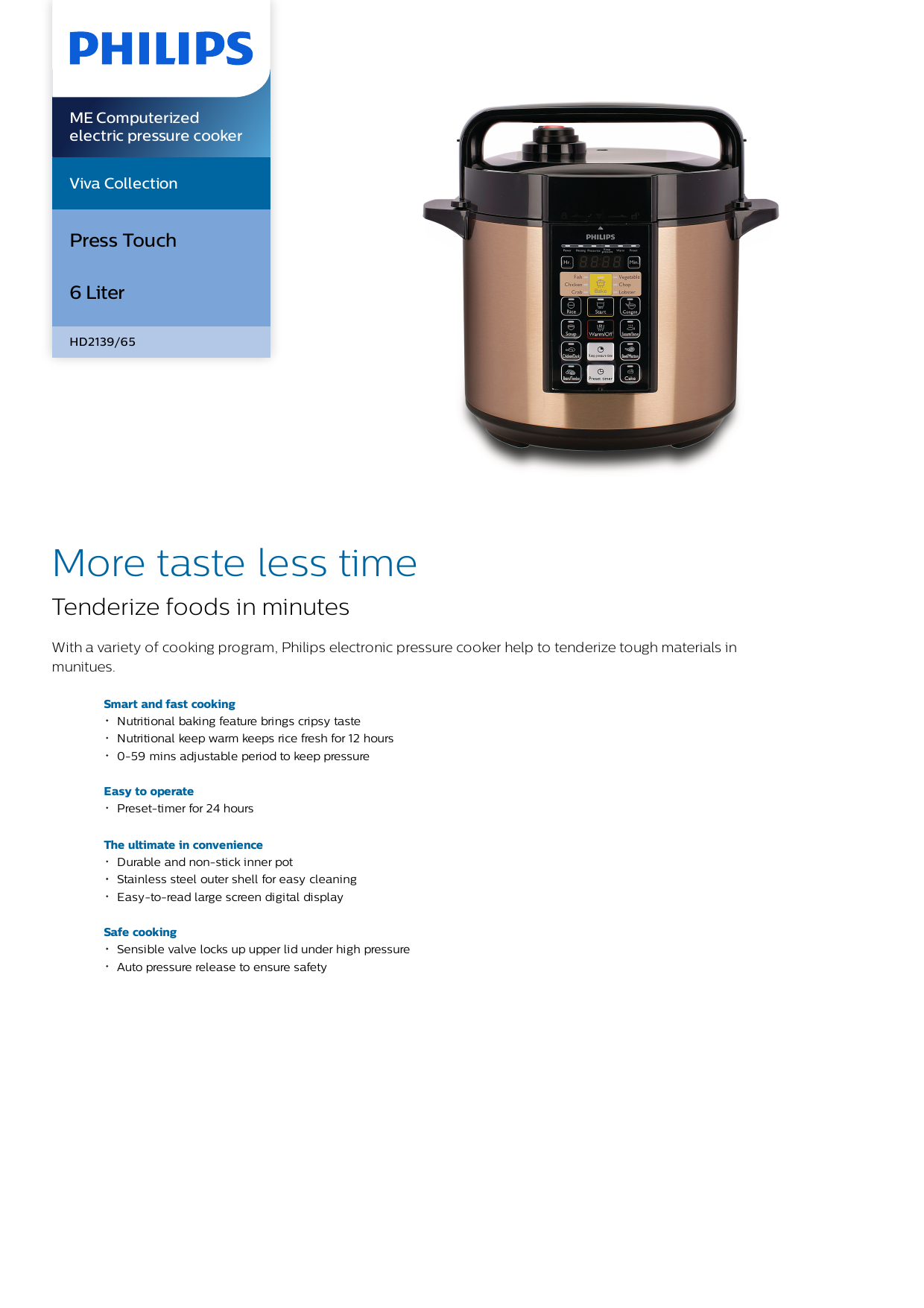 philips viva collection electric pressure cooker