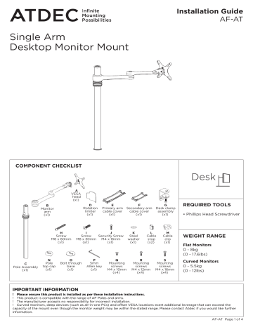 Atdec AF-AT Installation Manual | Manualzz
