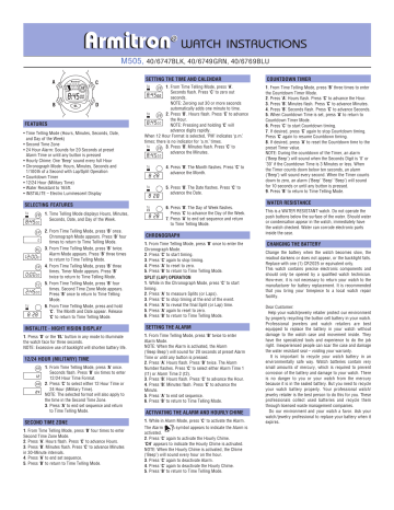 Armitron el clearance watch instructions