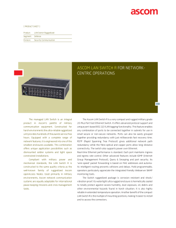 ASCOM LAN SWITCH R Datasheet | Manualzz