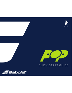 Babolat POP Quick start Guide User Guide manualzz