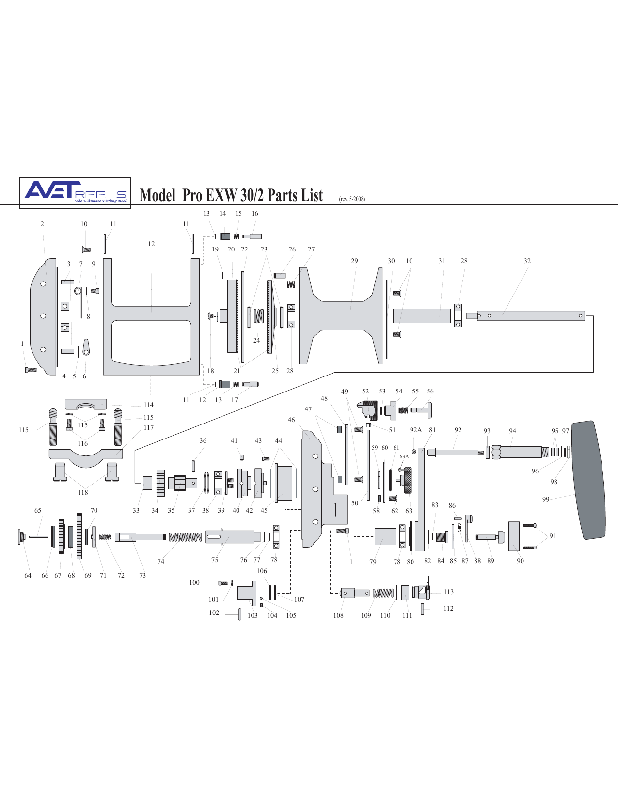 Avet Reels Pro EXW 30 2 Parts List Manualzz