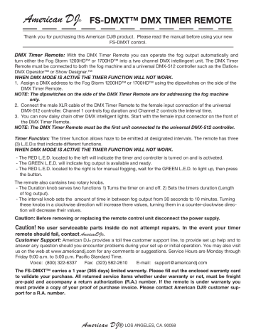 American DJ FS-DMXT Manual | Manualzz
