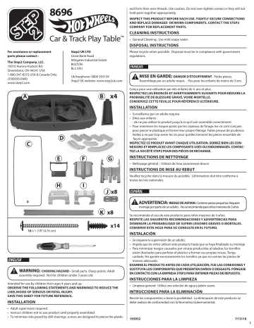 step 2 hot wheels table instructions