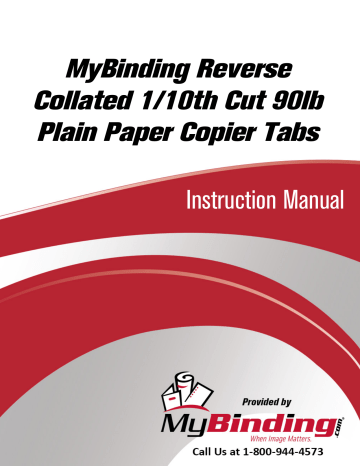 MyBinding Copier Tabs Instruction | Manualzz