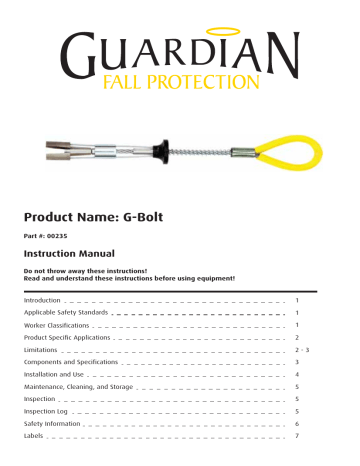 Guardian G-Bolt Concrete Anchor Instructions | Manualzz